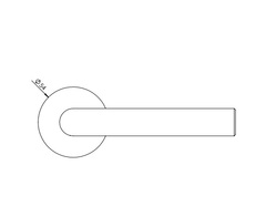 Klika na dveře GK - LUCIA PIATTA S - R Grafit černá (78)