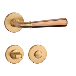 Klika na dveře ASM - MARIGOLD 3 - R 7S OLS/CUM/OLS - Mosaz broušená / měď matná / mosaz broušená