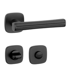 Klika na dveře AS - DAVIDIA - QR 7S BS - Černá matná / černá kůže