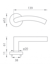 Klika na dveře TI - SWING - R 2232 BN - Broušená nerez (16)