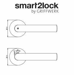 Klika na dveře GK - LORITA PIATTA S - R - S2L s uzamykáním BN - Broušená nerez (71)