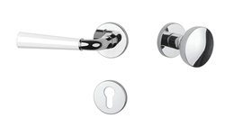 Klika na dveře ASM - MARIGOLD 2 - R 7S OC/WS - Chrom lesklý / bílá matná