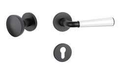 Klika na dveře ASM - MARIGOLD 3 - R 7S BS/WS/BS - Černá matná / bílá matná / černá matná