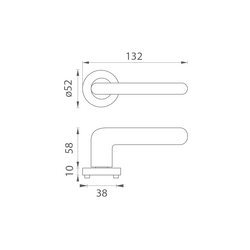 Klika na dveře CE - LEAS - R T - Titan