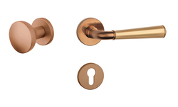 Klika na dveře ASM - MARIGOLD 2 - R 7S CUM/OLS - Měď matná / mosaz broušená