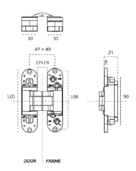 JNF - SKRYTÝ ZÁVĚS IN.05.064 - COPLAN 120 BS - Černá matná