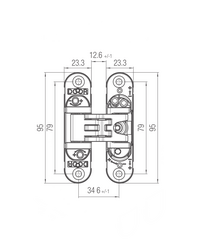 KZ - Skrytý závěs Kubica - K6200 CP - Chrom perla