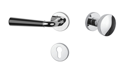 Klika na dveře ASM - MARIGOLD 2 - R 7S OC/BS - Chrom lesklý / černá matná