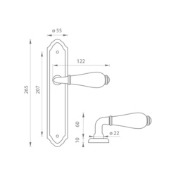 Klika na dveře MP - LEONTINA - SO OBA - Antik bronz