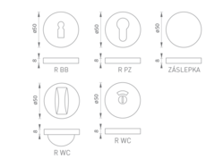 GI - rozeta F1 - Stříbrný elox