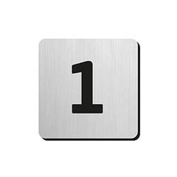 JNF - Domovní číslice "1" IN.34.300 - 75 mm - nalepovací BN - Broušená nerez