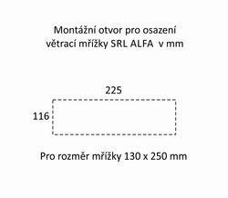 SRL - ALFA větrací mřížka šířka 130 x 250 mm F9 - Nerez elox