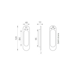 TI - Mušle na posuvné dveře - 1695 BS - Černá matná (153)
