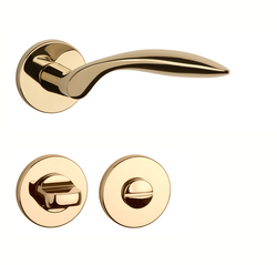 Klika na dveře AS - GERBERA - R 7S OLV PVD - Mosaz leštěná lakovaná PVD