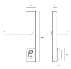 Klika na dveře JNF - KLIKA PANIK SH PZ s vložkou - IN.20.950 BN - Broušená nerez