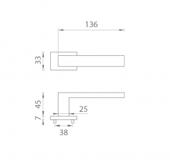 Klika na dveře AS - PINA - RT 7S BS - Černá matná