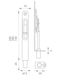 JNF - Zástrč dveří IN.17.615.200 BN - Broušená nerez