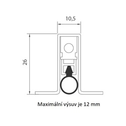 OS - ELLEN MATIC OMEGA Těsnicí lišta Stříbrná
