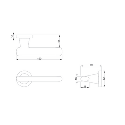Klika na dveře CE - CASTA - R BS - Černá matná