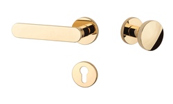 Klika na dveře AS - DEGLASIA - R 7S OLV - Mosaz leštěná lakovaná