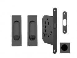 FT - Set na posuvné dveře hranatý - WC BS - Černá matná