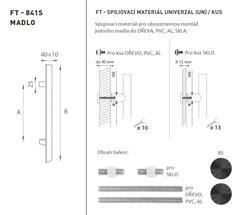 Madlo na dveře FT - MADLO kód K41S 40x10 mm UN ks BS - Černá matná