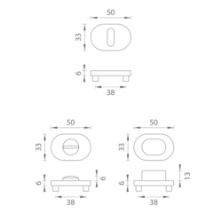 Rozeta ke klice MPK - ROZETA IMPRESSA - OR BS - Černá matná