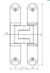 SK - Skrytý závěs TECTUS 340 3D F1 - Stříbrný elox