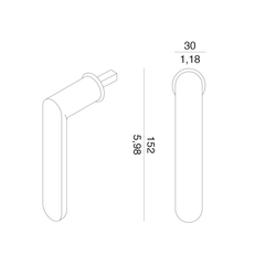Klika na eurookno VM - DK - PURE - R mini OLM - Zlatá matná (02)