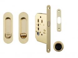 FT - Set na posuvné dveře oválný - WC OLV - Mosaz leštěná lakovaná