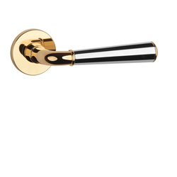 Klika na dveře ASM - MARIGOLD 3 - R 7S OLV/OC/OLV - Mosaz leštěná lakovaná / chrom lesklý / mosaz leštěná lakovaná