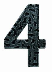 LR - Domovní číslice "4" - 120 mm Černá kovaná