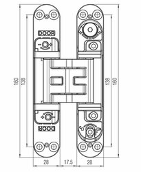 KZ - Skrytý závěs Kubica - K2460 BS - Černá matná
