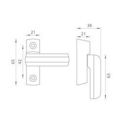 PD - Otočná západka bez uzamykání WS - Bílá matná (RAL9016)