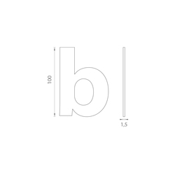 LR - Domovní písmeno &quot;b&quot; - 100 mm - nalepovací BN - Broušená nerez