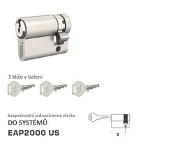 Bezpečnostní vložka DK - EAP2000 US jednostranná NP - Nikl perla