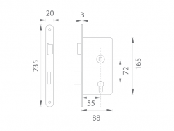 DK - MECHANICKÝ PANIKOVÝ ZÁMEK 181 &quot;E&quot; Stříbrná