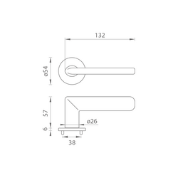 Klika na dveře MP - ELIPTICA - R S6 BS - Černá matná