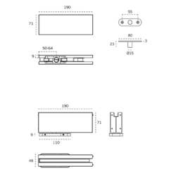 JNF - SET NA SKLO - hydraulický pivot IN.81.203 BN - Broušená nerez