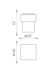 TI - Zarážka dveří hranatá - 2260 BN - Broušená nerez (16)