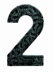 LR - Domovní číslice "2" - 120 mm Černá kovaná
