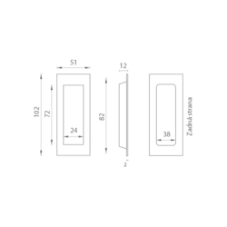 TI - Mušle na posuvné dveře - 1696 BS - Černá matná (153)