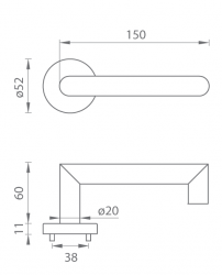 Klika na dveře TI - TRENDY - R 2276 BN - Broušená nerez (16)