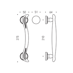 Madlo na dveře CB - MADLO PIUMA - 273/210 Bronz antik (BR)