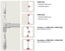 DK - PANIKOVÉ KOVÁNÍ PHB 1102 - 1-bodové zajištění D1/1B Stříbrná