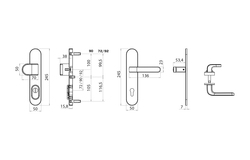 Bezpečnostní kování RC4 MPK - SECURO INOX S01 PLUS - SO M2 TARA T PVD - Titan PVD