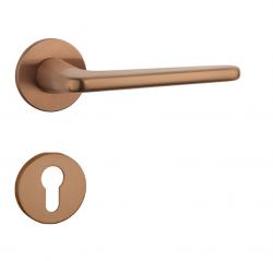 Klika na dveře AS - LIRA - R 5S CUM PVD - Měď matná PVD