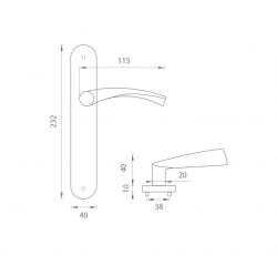 Klika na dveře FO - FAN - SO OC - Chrom lesklý