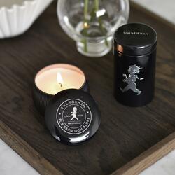 SN - DÁRKOVÝ BOX - Svíčka a zápalky - Cedr Černá lesklá / stříbrný lesklý emblém