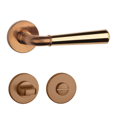 Klika na dveře ASM - MARIGOLD 2 - R 7S CUM/OLV - Měď matná / mosaz leštěná lakovaná